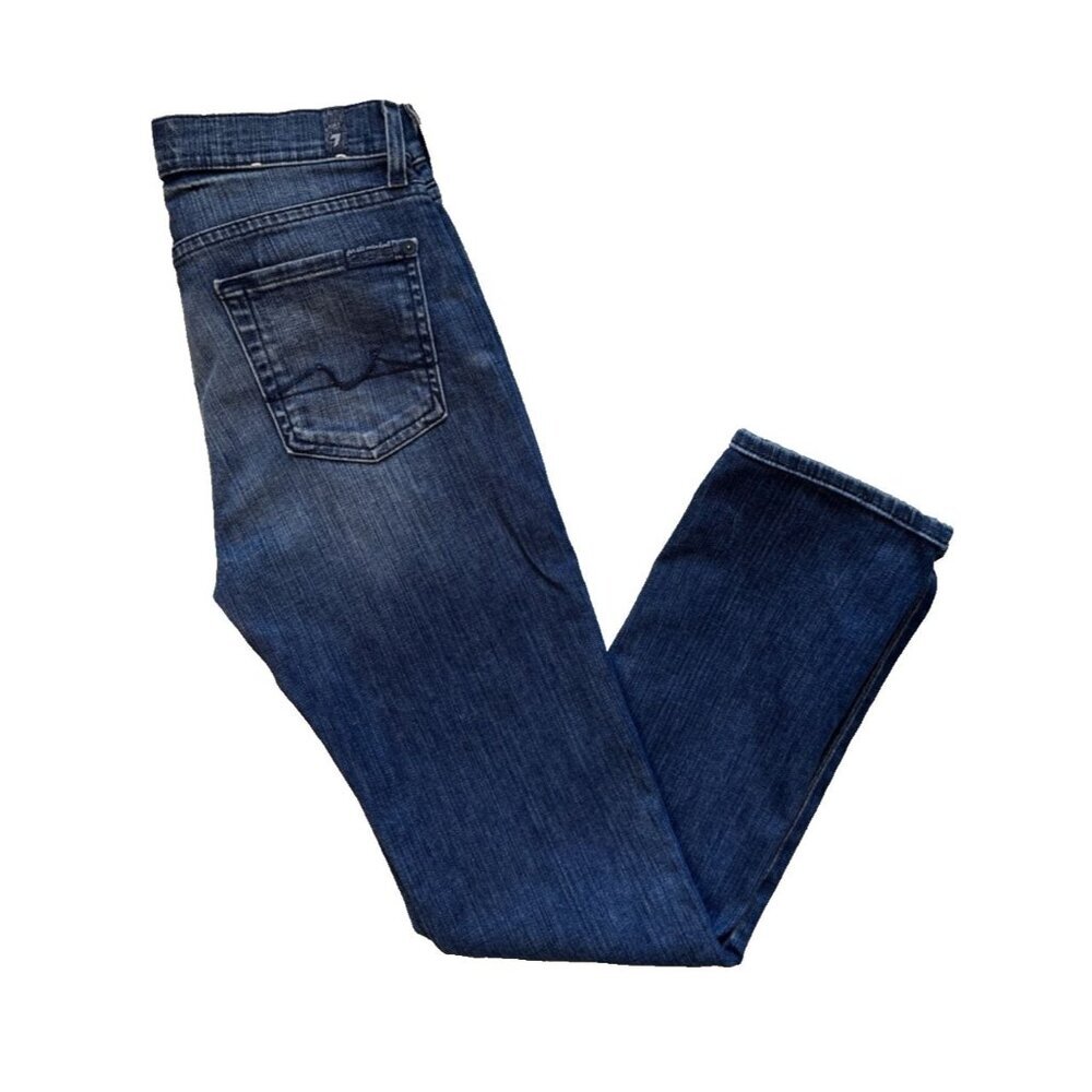 7 FOR ALL MANKIND Women's High Waisted Roxanne Jeans Sz 26x29 medium wash‎